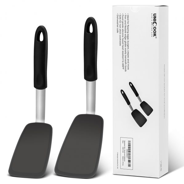 Mrs. Anderson's Baking Silicone Spoon Spatula, Flexible and Non-Stick,  Grey, 2 Pack Spoon - QFC